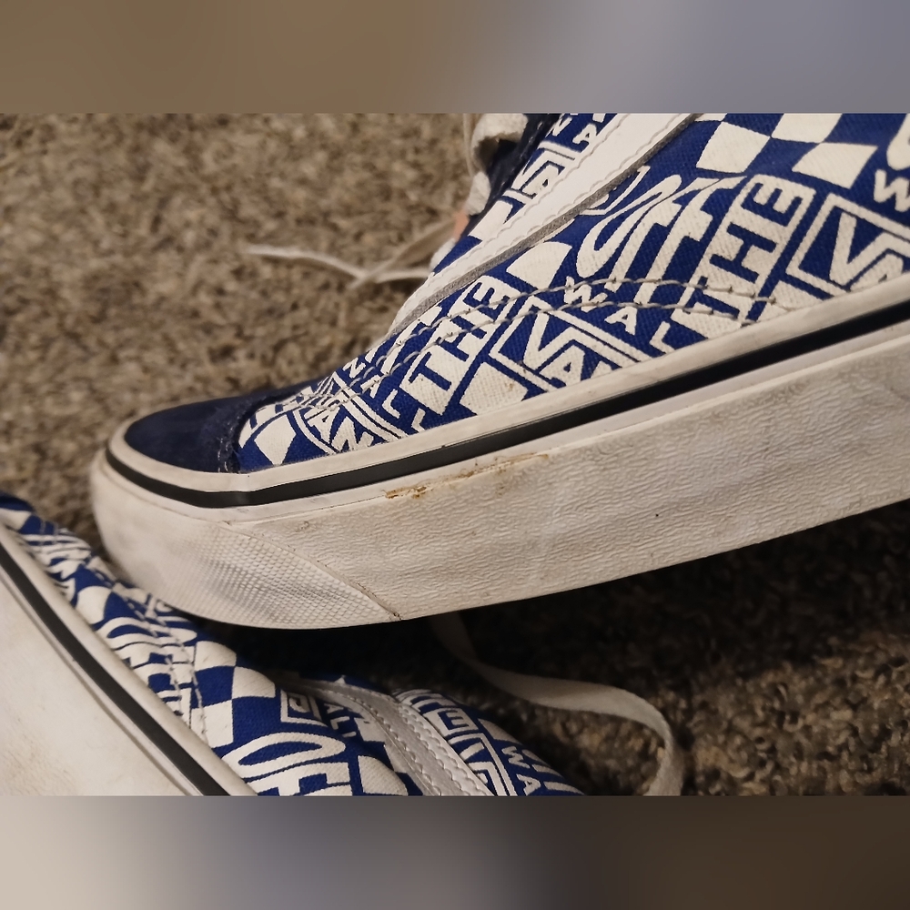 Vans Blue and White Checkered Sneakers - Picture 15 of 16